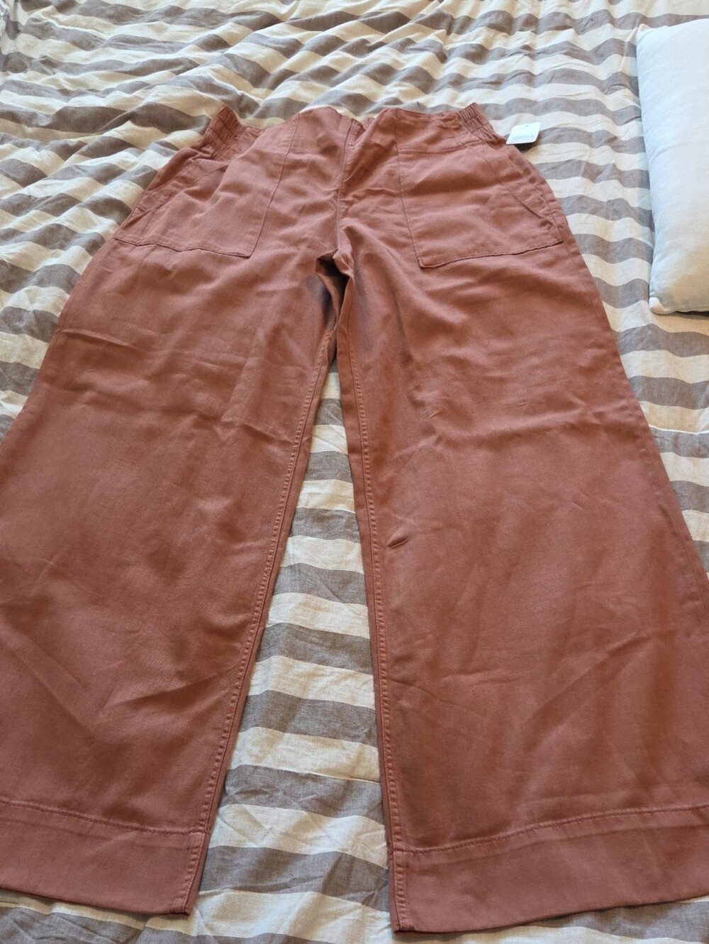 Free People Rust Terracotta High-Waist Wide Leg Pants